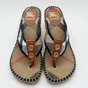Burberry Nova Check espadrille wedge sandals